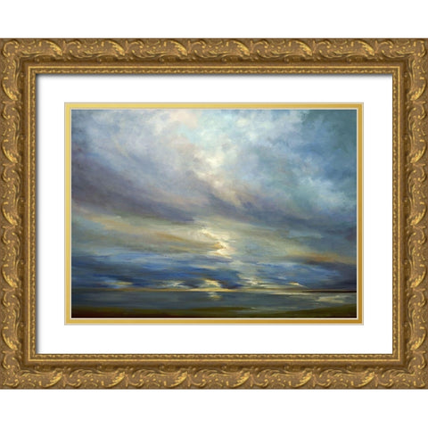 Clouds on the Bay I Gold Ornate Wood Framed Art Print with Double Matting by Finch, Shiela