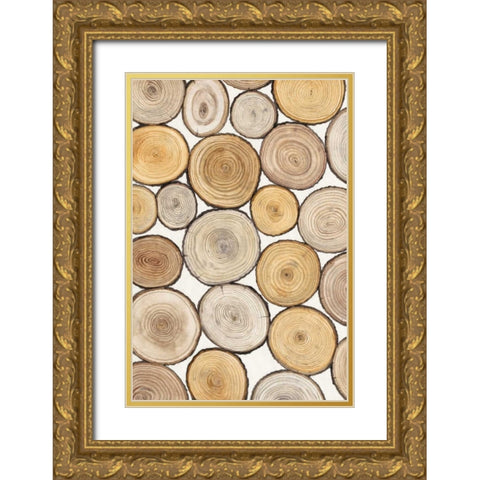 Tree Ring Study I Gold Ornate Wood Framed Art Print with Double Matting by OToole, Tim