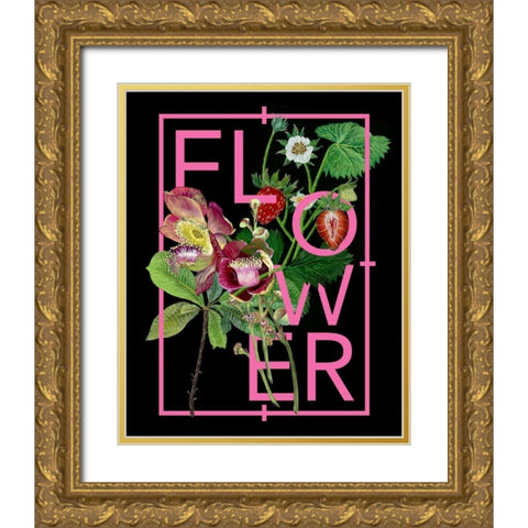 Floral Inspiration I Gold Ornate Wood Framed Art Print with Double Matting by Wang, Melissa