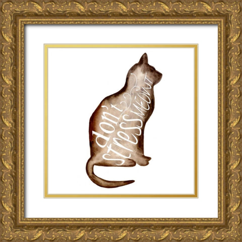 Punny Animal I Gold Ornate Wood Framed Art Print with Double Matting by Wang, Melissa