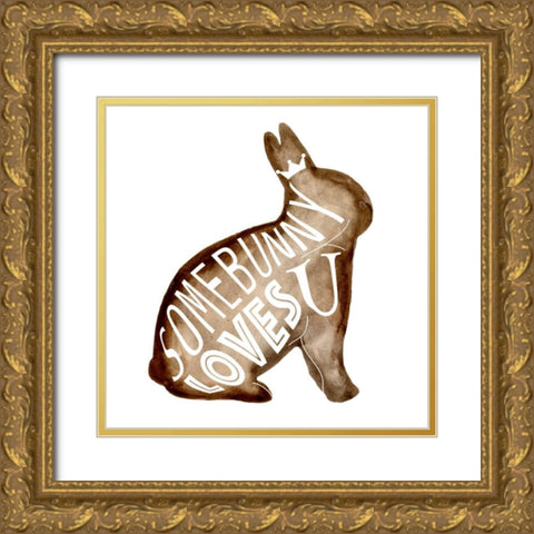 Punny Animal III Gold Ornate Wood Framed Art Print with Double Matting by Wang, Melissa