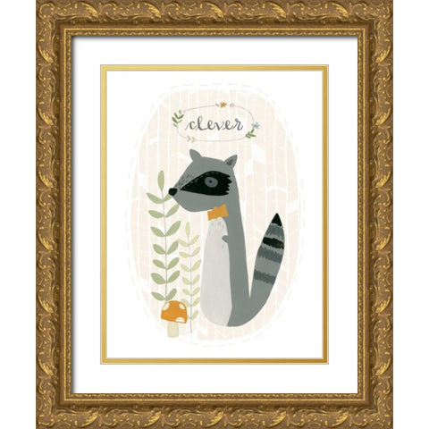 Quirky Forest III Gold Ornate Wood Framed Art Print with Double Matting by Vess, June Erica