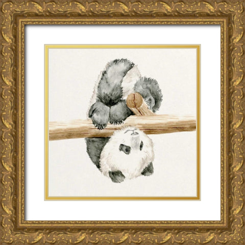 Baby Panda II Gold Ornate Wood Framed Art Print with Double Matting by Wang, Melissa