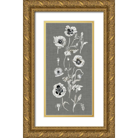 Poppy Array II Gold Ornate Wood Framed Art Print with Double Matting by McCavitt, Naomi