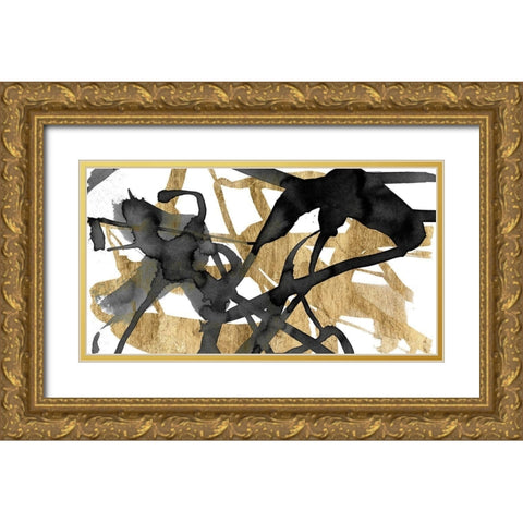 Luxe Gold I Gold Ornate Wood Framed Art Print with Double Matting by Goldberger, Jennifer