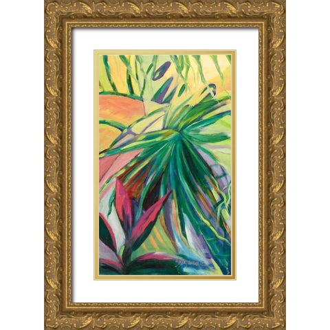 Jardin Abstracto I Gold Ornate Wood Framed Art Print with Double Matting by Wilkins, Suzanne