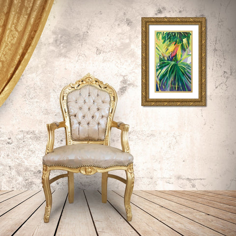 Jardin Abstracto II Gold Ornate Wood Framed Art Print with Double Matting by Wilkins, Suzanne