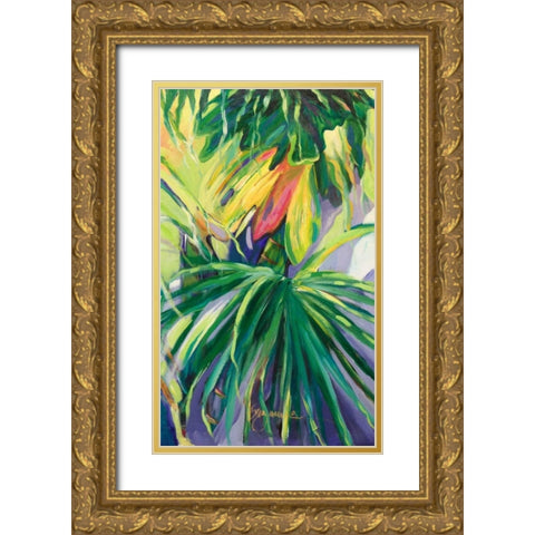 Jardin Abstracto II Gold Ornate Wood Framed Art Print with Double Matting by Wilkins, Suzanne