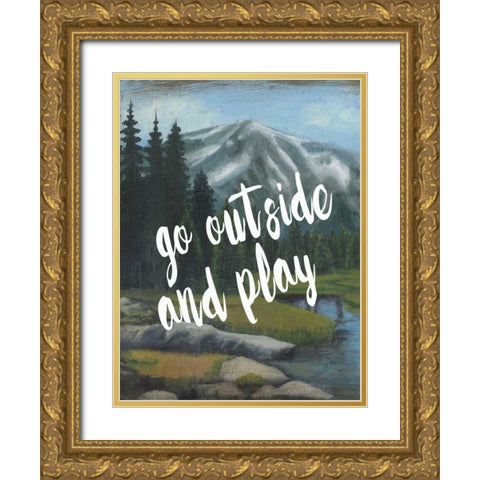 Adventure Typography I Gold Ornate Wood Framed Art Print with Double Matting by McCavitt, Naomi