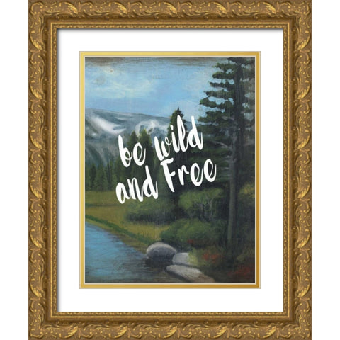 Adventure Typography II Gold Ornate Wood Framed Art Print with Double Matting by McCavitt, Naomi