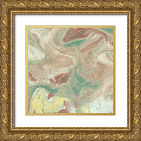 Marbled Illusion II Gold Ornate Wood Framed Art Print with Double Matting by Goldberger, Jennifer