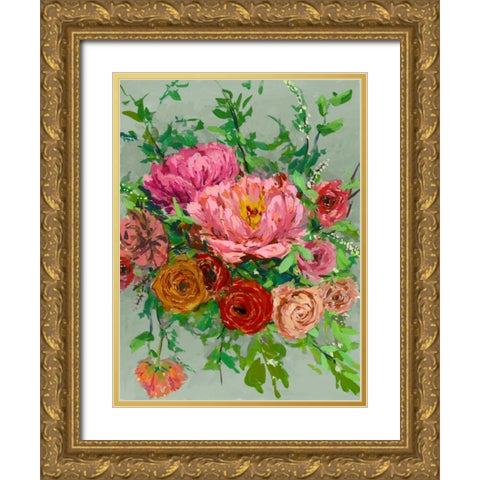 Vintage Bouquet I Gold Ornate Wood Framed Art Print with Double Matting by Wang, Melissa