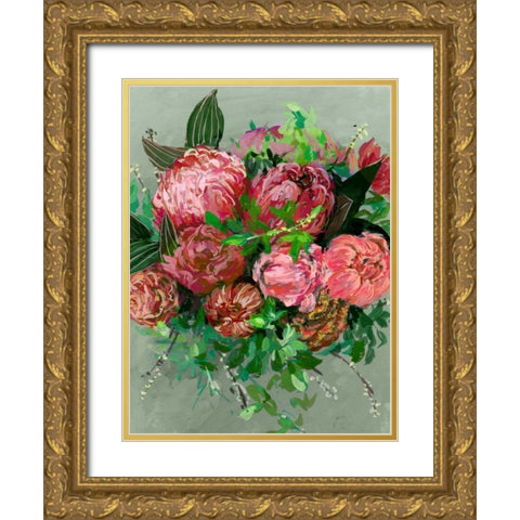 Vintage Bouquet II Gold Ornate Wood Framed Art Print with Double Matting by Wang, Melissa