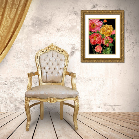 Vintage Bouquet IV Gold Ornate Wood Framed Art Print with Double Matting by Wang, Melissa