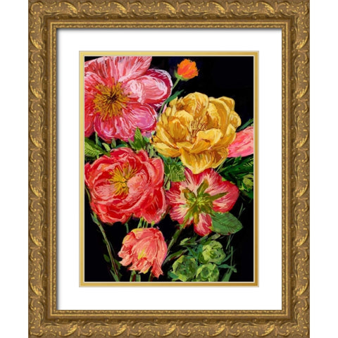 Vintage Bouquet IV Gold Ornate Wood Framed Art Print with Double Matting by Wang, Melissa
