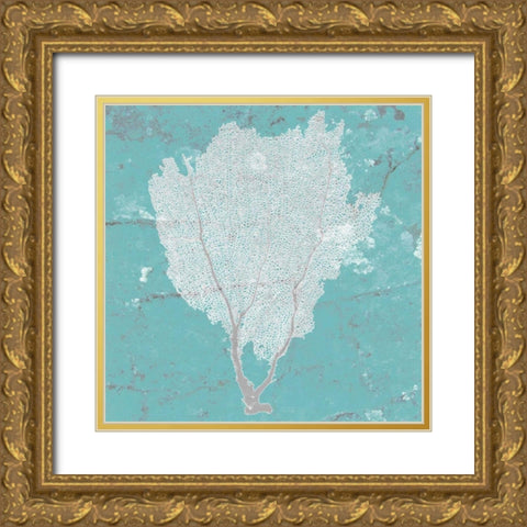 Graphic Sea Fan I Gold Ornate Wood Framed Art Print with Double Matting by Studio W