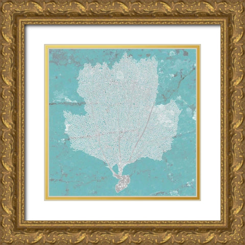Graphic Sea Fan III Gold Ornate Wood Framed Art Print with Double Matting by Studio W