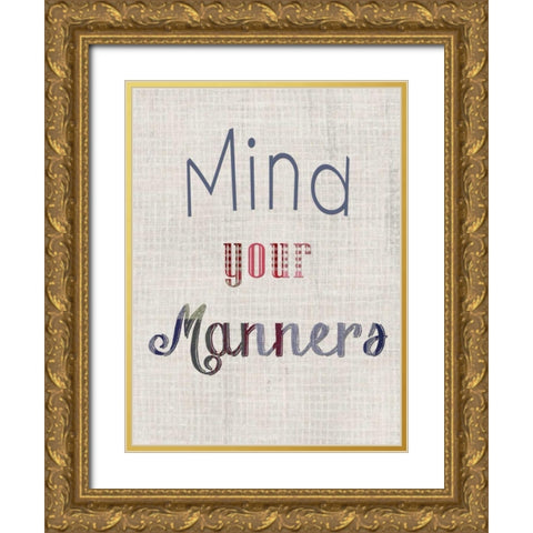 Manners IV Gold Ornate Wood Framed Art Print with Double Matting by Ludwig, Alicia