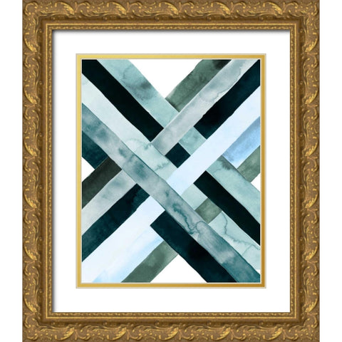 Watercolor Weave I Gold Ornate Wood Framed Art Print with Double Matting by Popp, Grace