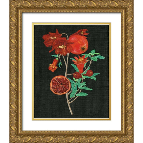 Pomegranate Study I Gold Ornate Wood Framed Art Print with Double Matting by Wang, Melissa