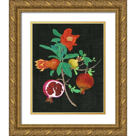 Pomegranate Study II Gold Ornate Wood Framed Art Print with Double Matting by Wang, Melissa