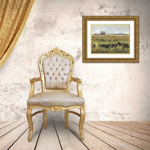 Custom Out to Pasture I Gold Ornate Wood Framed Art Print with Double Matting by Harper, Ethan