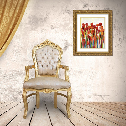 Custom Bursting with Color II Gold Ornate Wood Framed Art Print with Double Matting by OToole, Tim