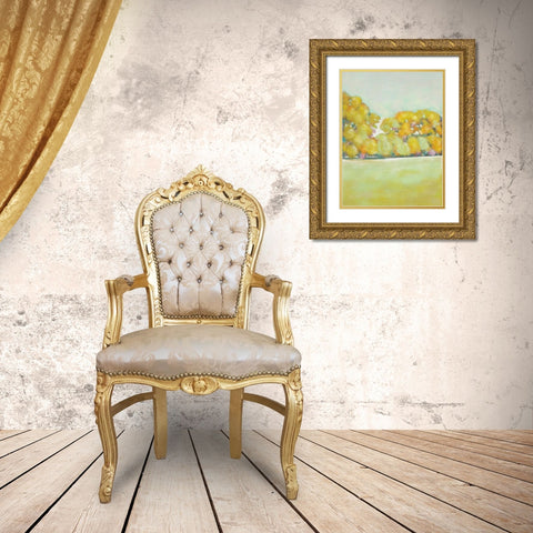 Golden Landscape I Gold Ornate Wood Framed Art Print with Double Matting by Zarris, Chariklia