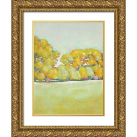 Golden Landscape I Gold Ornate Wood Framed Art Print with Double Matting by Zarris, Chariklia