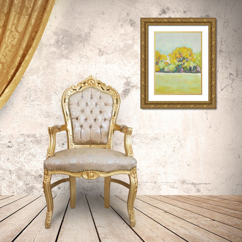 Golden Landscape II Gold Ornate Wood Framed Art Print with Double Matting by Zarris, Chariklia