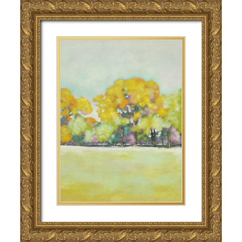 Golden Landscape II Gold Ornate Wood Framed Art Print with Double Matting by Zarris, Chariklia