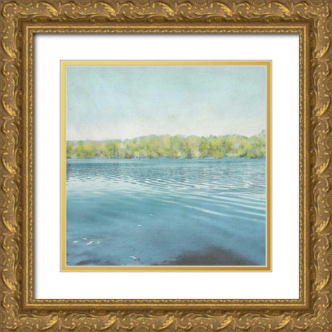 Flat Water I Gold Ornate Wood Framed Art Print with Double Matting by Zarris, Chariklia