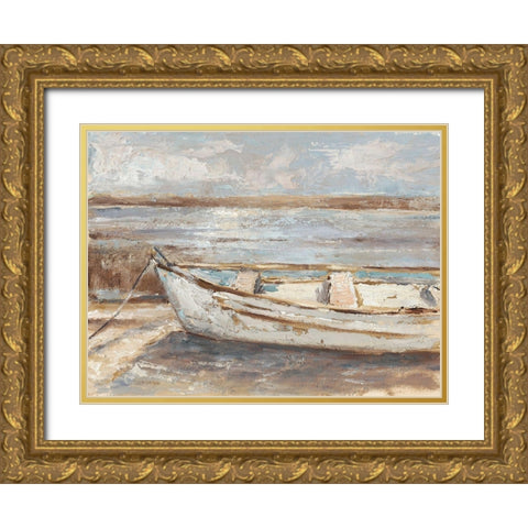 Weathered Rowboat II Gold Ornate Wood Framed Art Print with Double Matting by Harper, Ethan