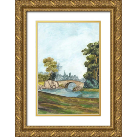 Scenic French Wallpaper III Gold Ornate Wood Framed Art Print with Double Matting by McCavitt, Naomi