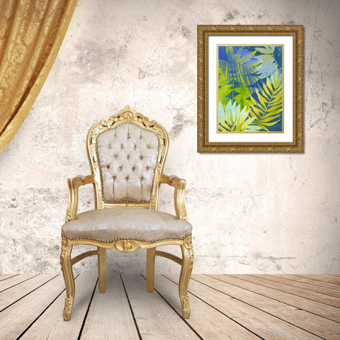 Tropical Indigo I Gold Ornate Wood Framed Art Print with Double Matting by Vess, June Erica