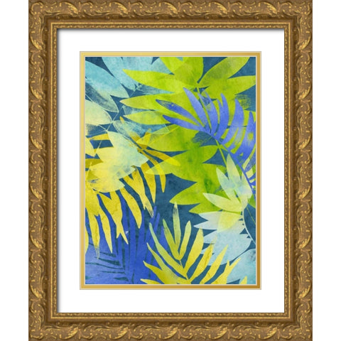 Tropical Indigo II Gold Ornate Wood Framed Art Print with Double Matting by Vess, June Erica