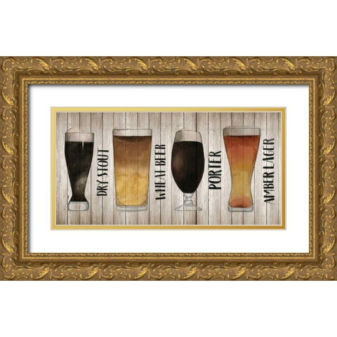 Beer Chart II Gold Ornate Wood Framed Art Print with Double Matting by Popp, Grace