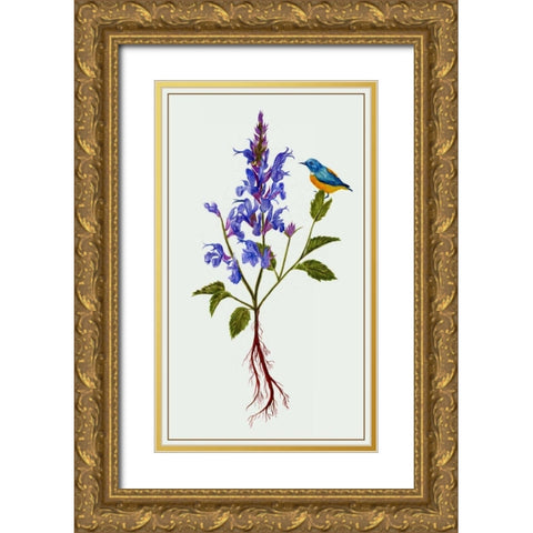 Salvia Miltiorrhiza I Gold Ornate Wood Framed Art Print with Double Matting by Wang, Melissa