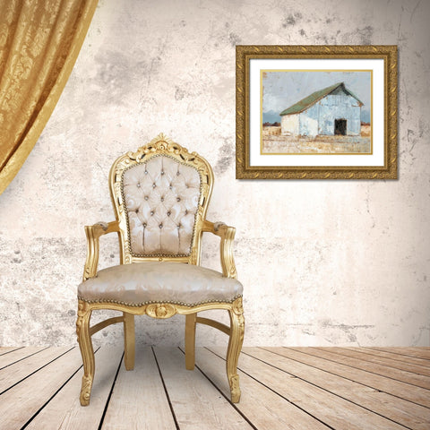 Whitewashed Barn I Gold Ornate Wood Framed Art Print with Double Matting by Harper, Ethan