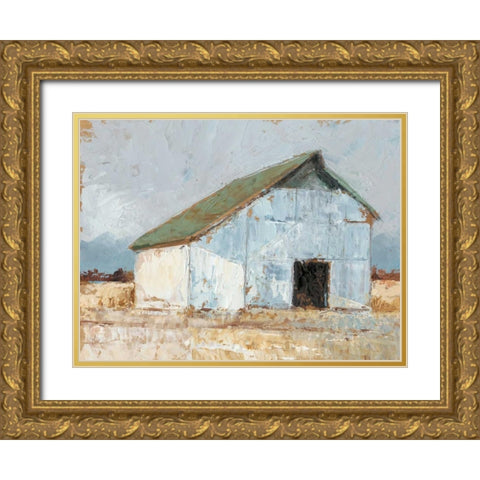 Whitewashed Barn I Gold Ornate Wood Framed Art Print with Double Matting by Harper, Ethan
