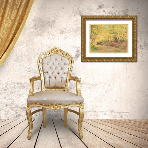 Fall Path II Gold Ornate Wood Framed Art Print with Double Matting by Harper, Ethan