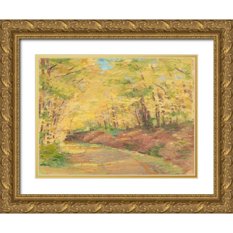 Fall Path II Gold Ornate Wood Framed Art Print with Double Matting by Harper, Ethan