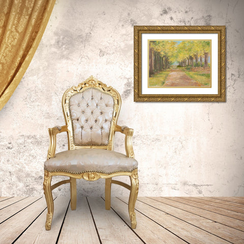Fall Path III Gold Ornate Wood Framed Art Print with Double Matting by Harper, Ethan