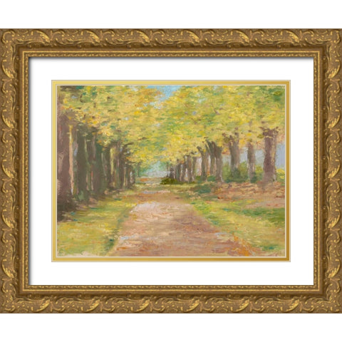 Fall Path III Gold Ornate Wood Framed Art Print with Double Matting by Harper, Ethan