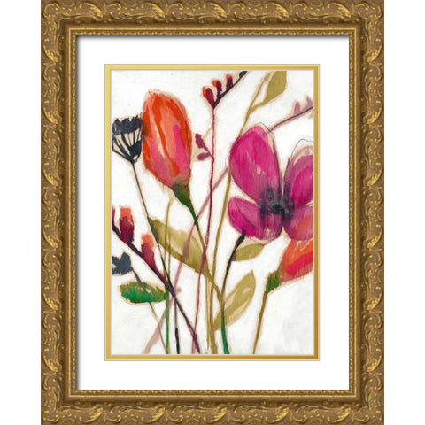 Vivid Arrangement I Gold Ornate Wood Framed Art Print with Double Matting by Goldberger, Jennifer