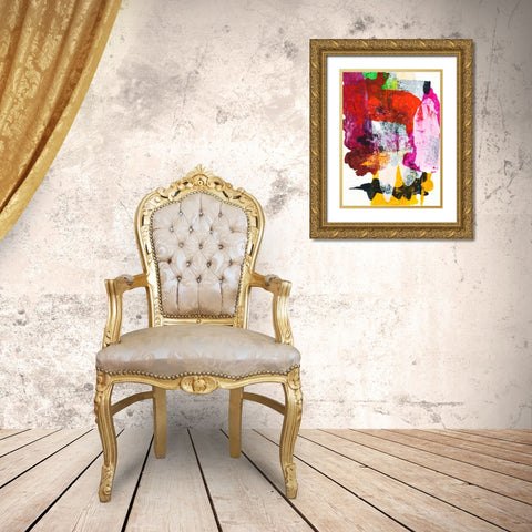 Hana II Gold Ornate Wood Framed Art Print with Double Matting by Fuchs, Jodi