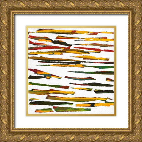 Torn III Gold Ornate Wood Framed Art Print with Double Matting by Fuchs, Jodi
