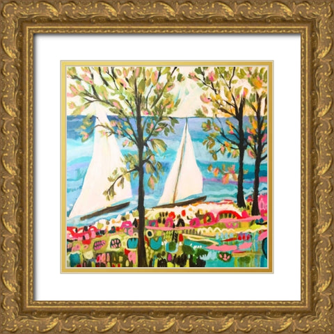 Nautical Whimsy IV Gold Ornate Wood Framed Art Print with Double Matting by Fields, Karen