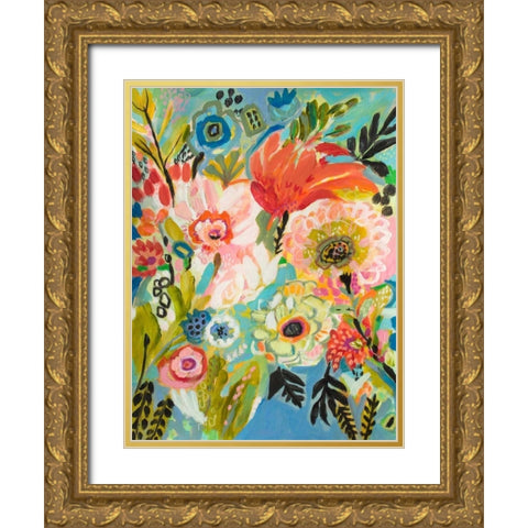 Secret Garden Floral III Gold Ornate Wood Framed Art Print with Double Matting by Fields, Karen