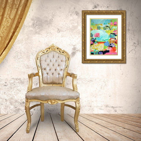 Whimsical Pond II Gold Ornate Wood Framed Art Print with Double Matting by Fields, Karen